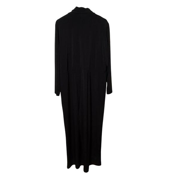 Chico's Plus Size 4 XXL Black Wide Leg Long Sleeve V- Neck Jumpsuit - Picture 5 of 7